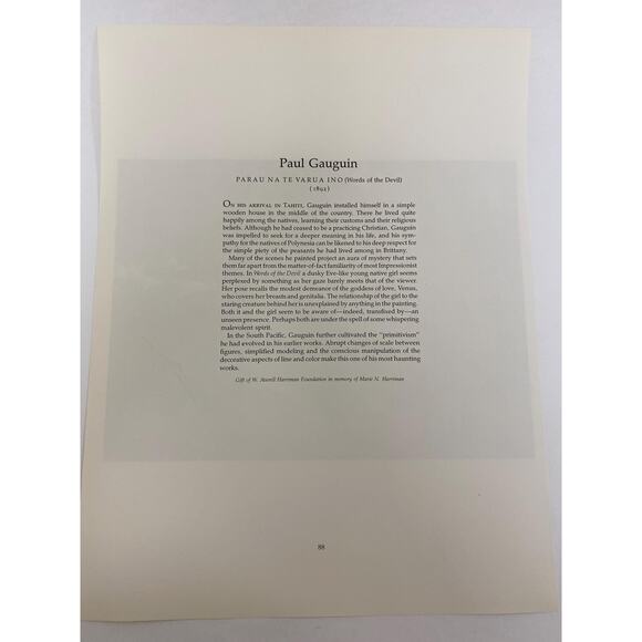 Paul Gauguin, Fatata te Miti, By the Sea, Print, Book Page, Painting, M-03-01 - Picture 2 of 2